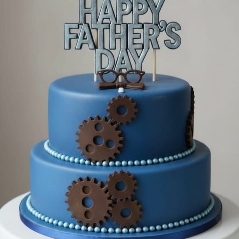 Two-tier father’s day or Father’s Birthday cake with structure (2kg)
