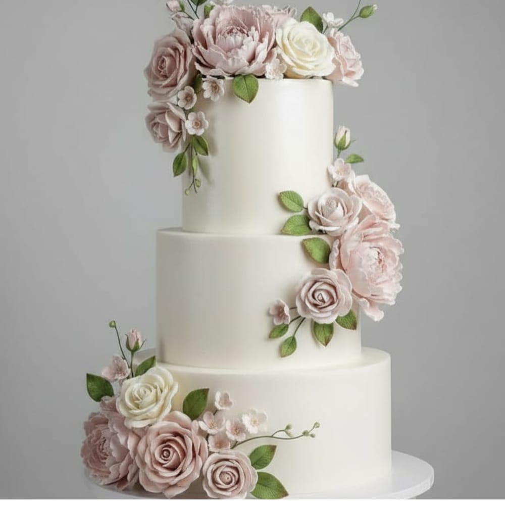 Two-tier structures with Floral cake (2kg)