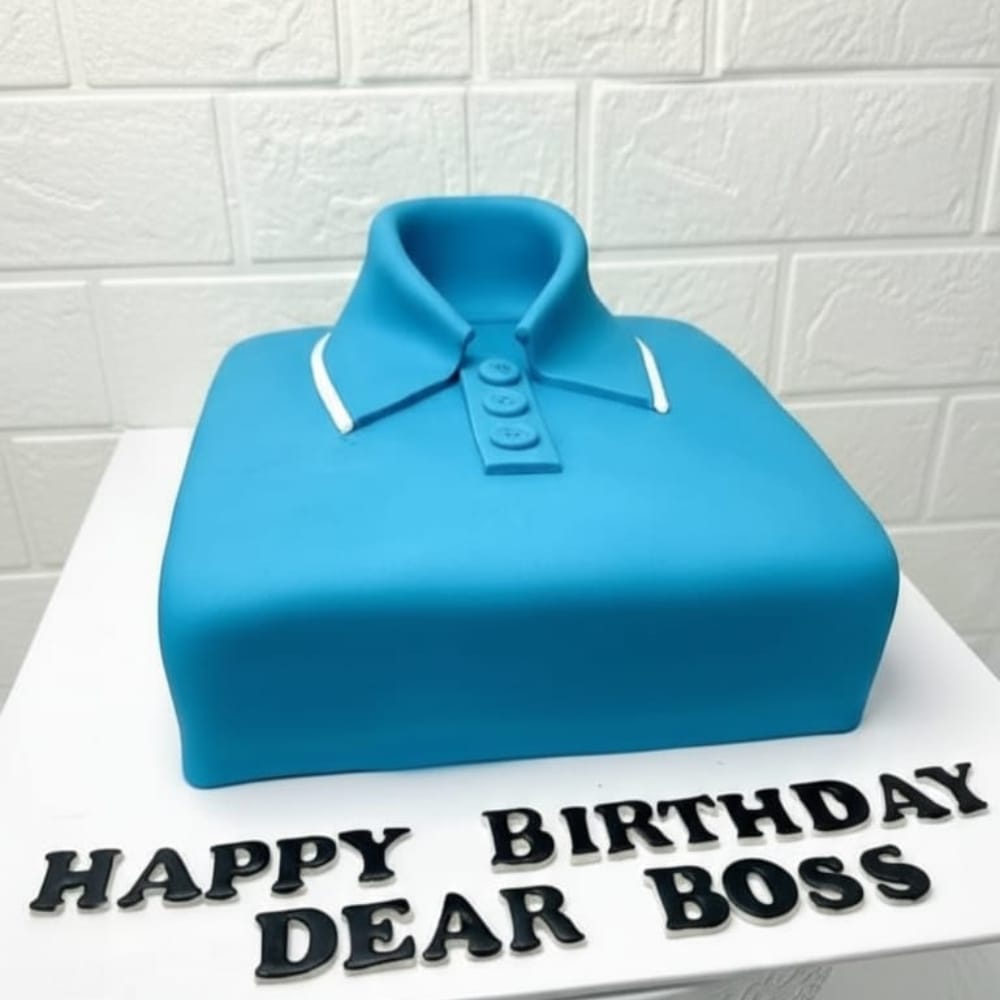 1kg Fondant covered ribbon cake with edible logo 2kg